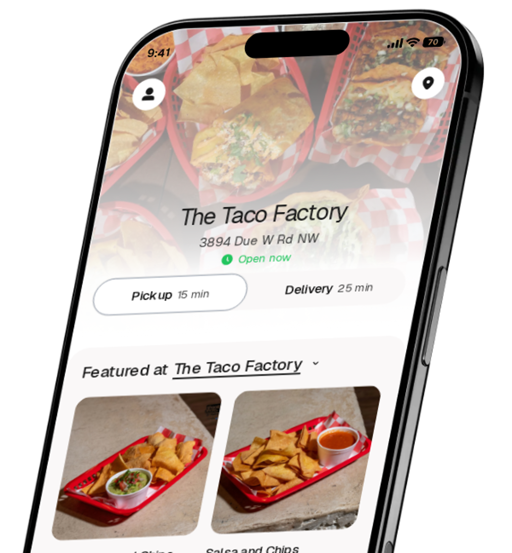 The Taco Factory app preview